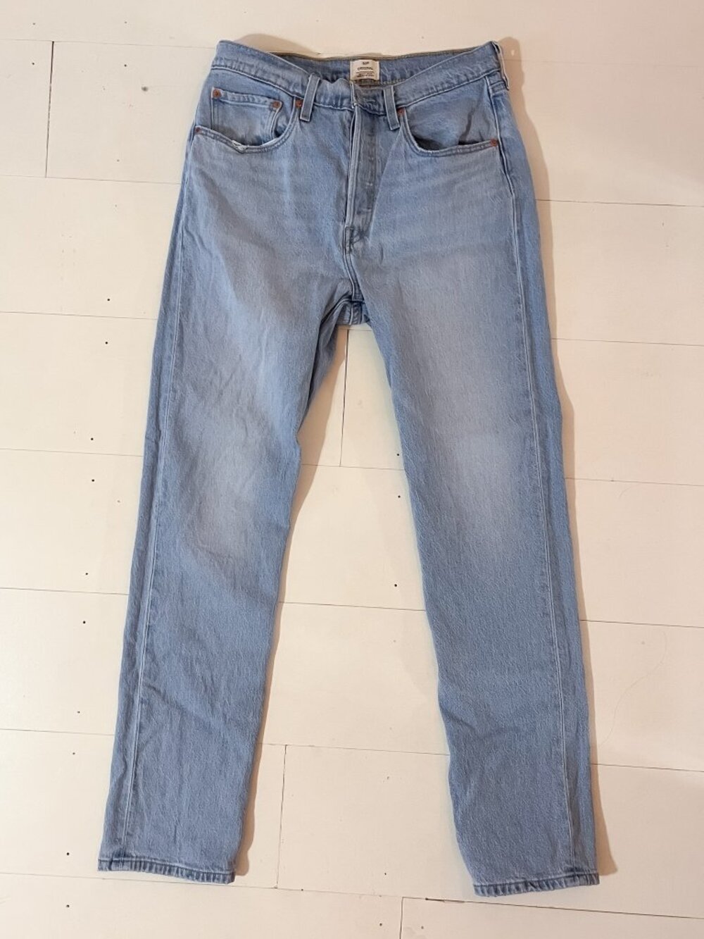 Original Levi's 501 Jeans - Light Wash Button Fly Straight Leg High Rise
